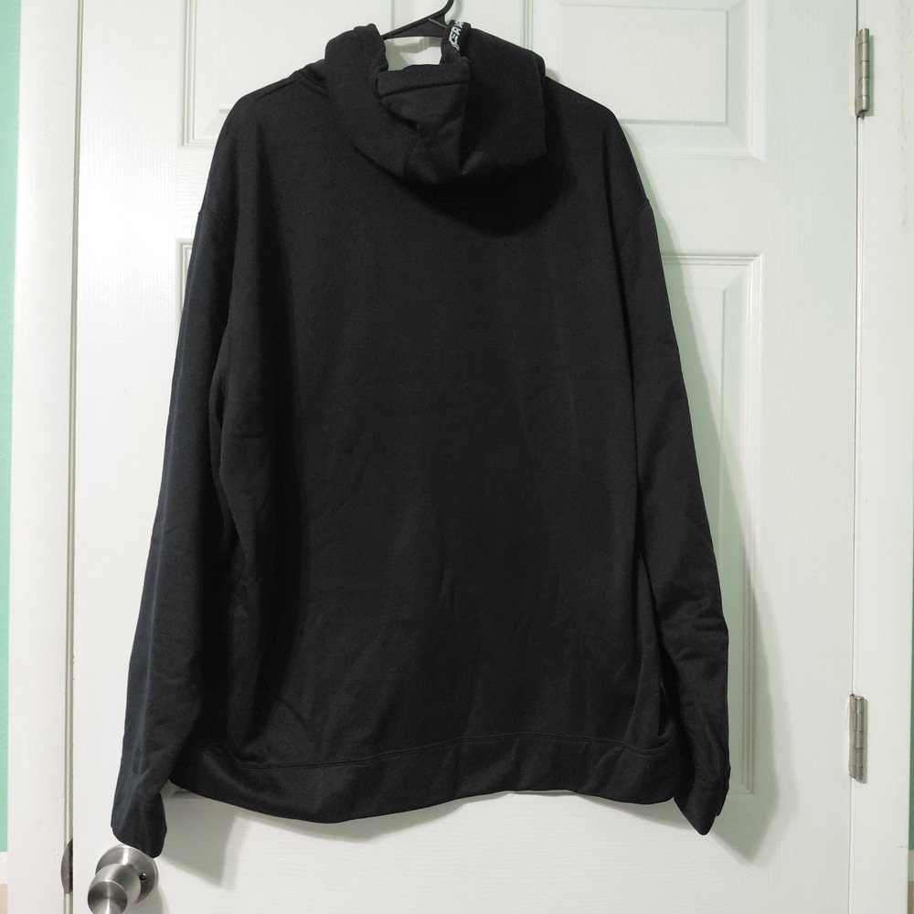 Under Armour Hoodie Mens Black Red Loose Logo Long Sleeve Fleece Sweatshirt XL - Picture 2 of 12